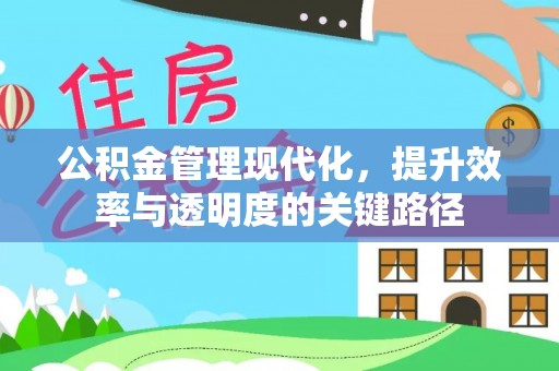 景洪公积金管理现代化，提升效率与透明度的关键路径