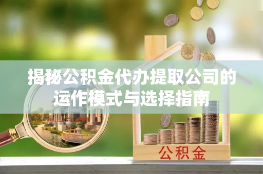 景洪揭秘公积金代办提取公司的运作模式与选择指南